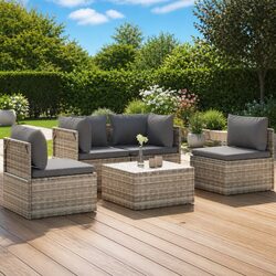 5 Piece Outdoor Furniture Garden Lounge Set with Cushions