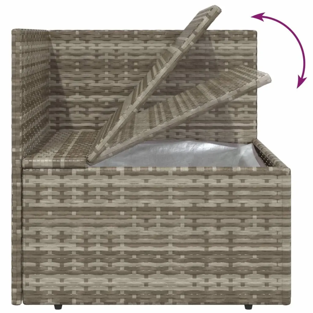 Garden Corner Sofa Set Poly Rattan 6 Piece Grey Outdoor Furniture