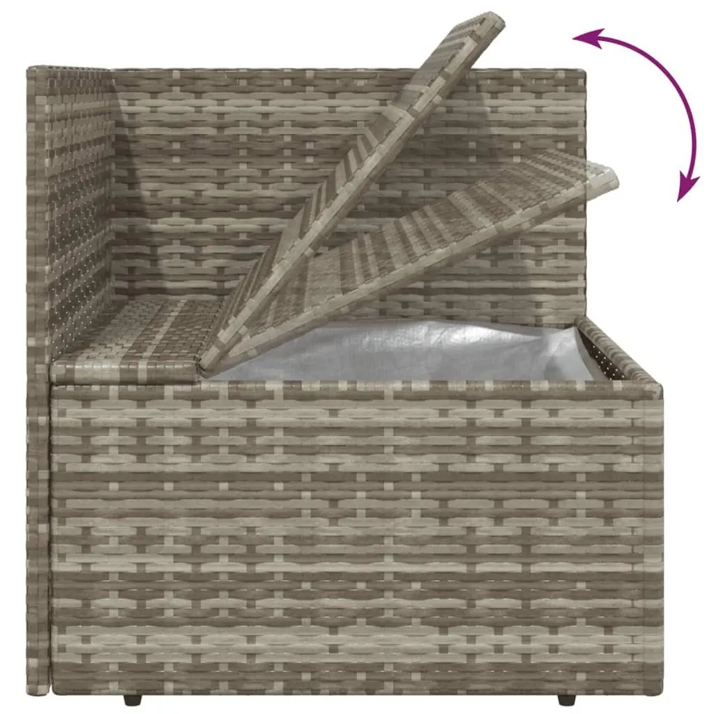 9 Piece Grey Poly Rattan Outdoor Lounge Set