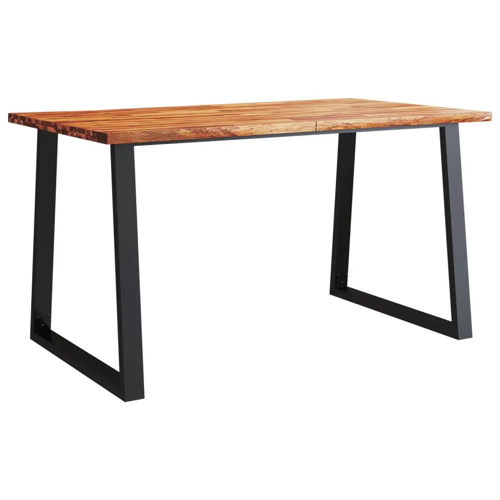 3 Piece Dining Set with Live Edge Acacia Wood