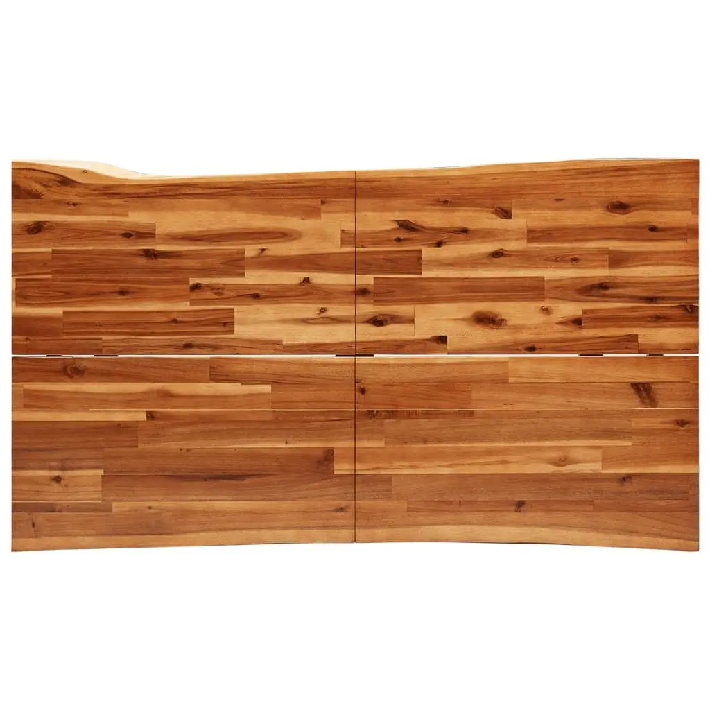 3 Piece Dining Set with Live Edge Acacia Wood