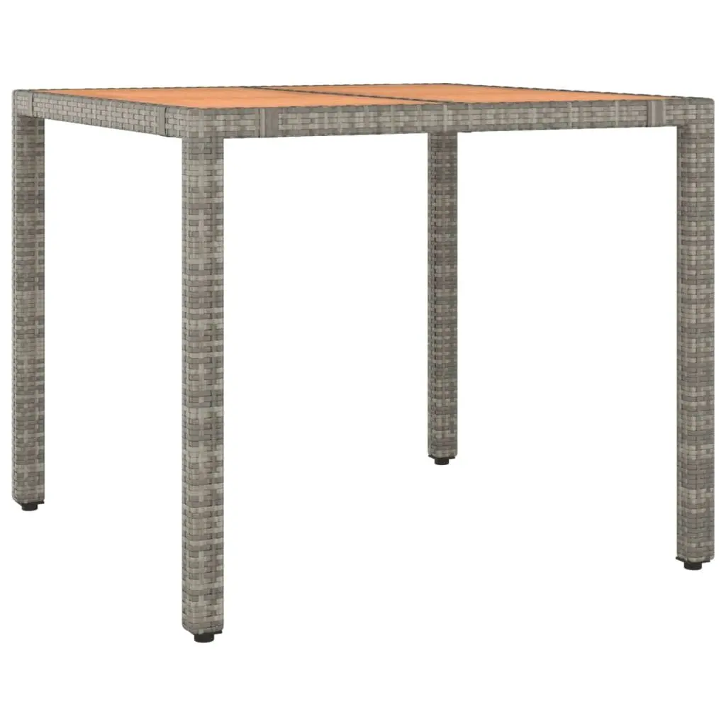 5 Piece Garden Dining Set with Grey Poly Rattan Chairs