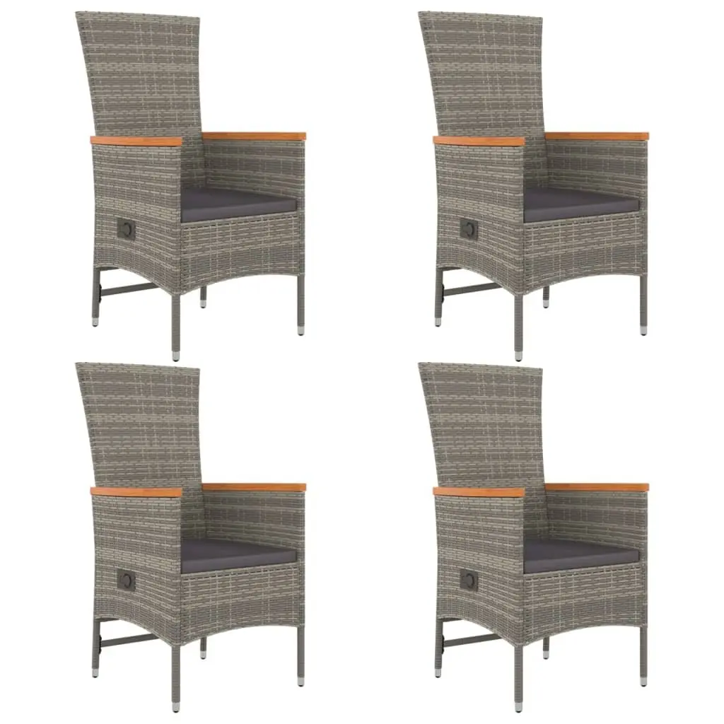 5 Piece Garden Dining Set with Durable Grey Poly Rattan
