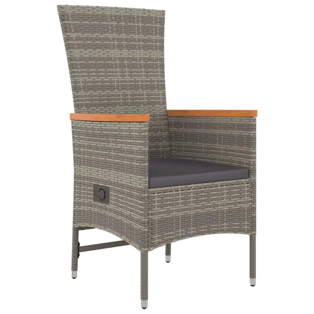 5 Piece Garden Dining Set with Durable Grey Poly Rattan