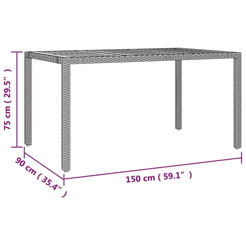 5 Piece Garden Dining Set with Durable Grey Poly Rattan