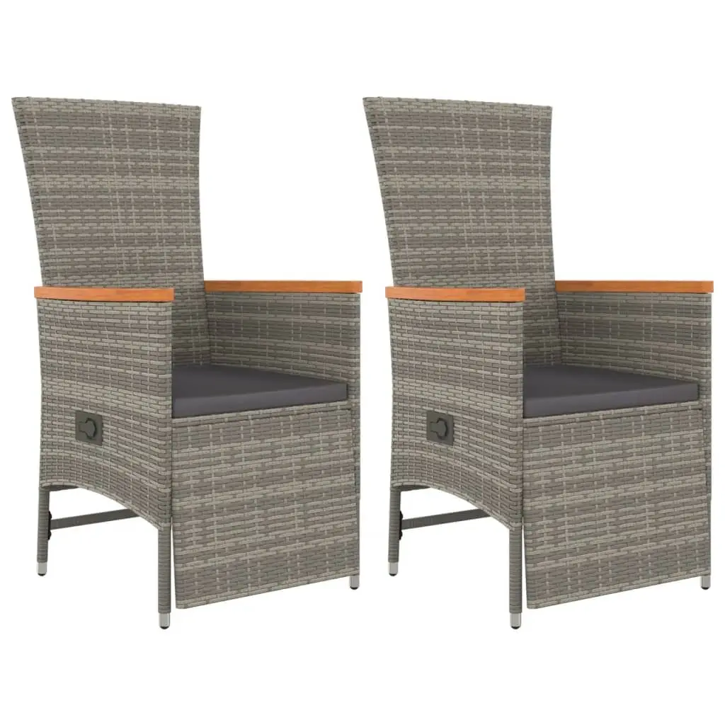 3 Piece Grey Rattan Garden Dining Set
