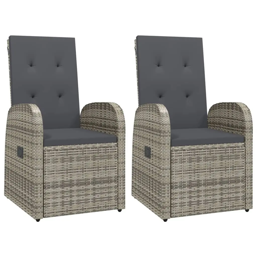 3 Piece Garden Dining Set with Grey Rattan
