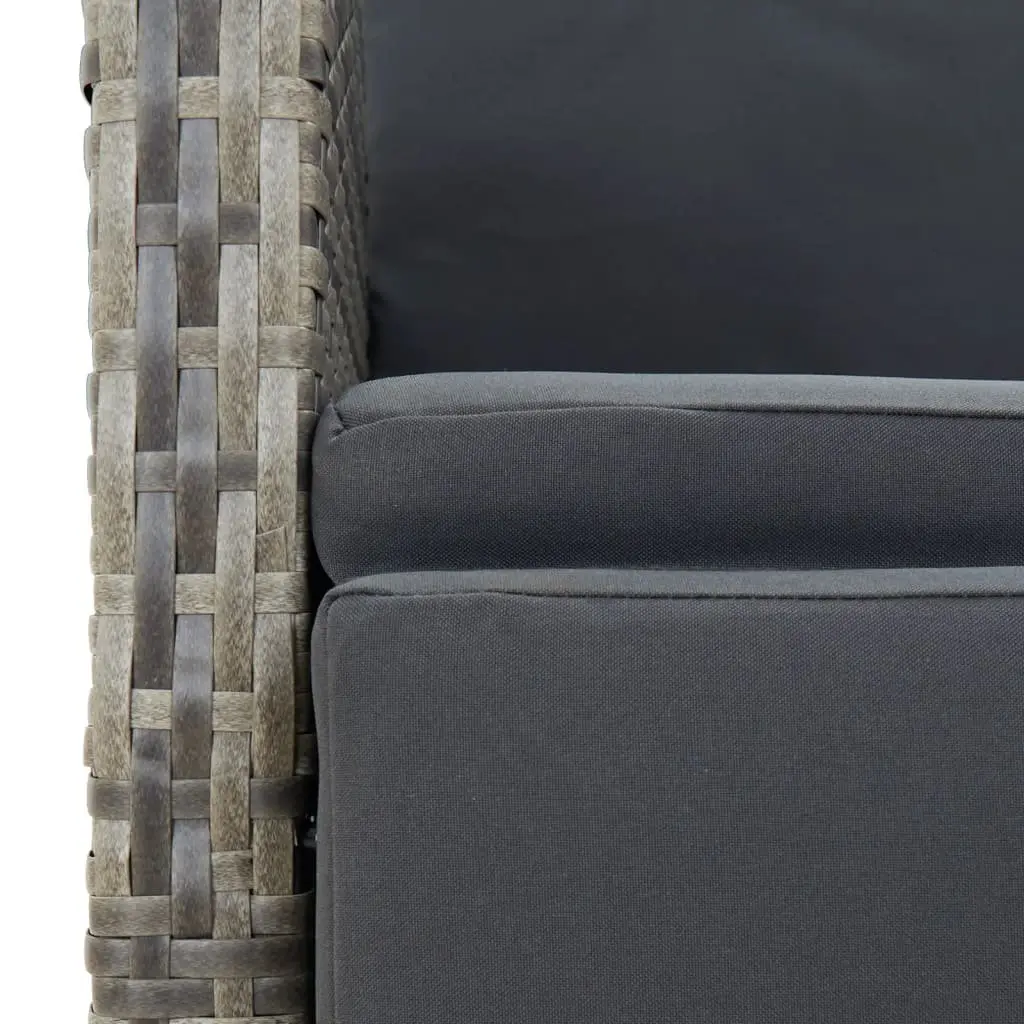 5 Piece Outdoor Dining Set with Grey Rattan