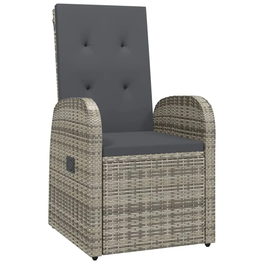 Grey 7-Piece Outdoor Dining Set with Durable Rattan Chairs