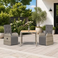 Premium 3 Piece Garden Dining Set with Reclining Chairs