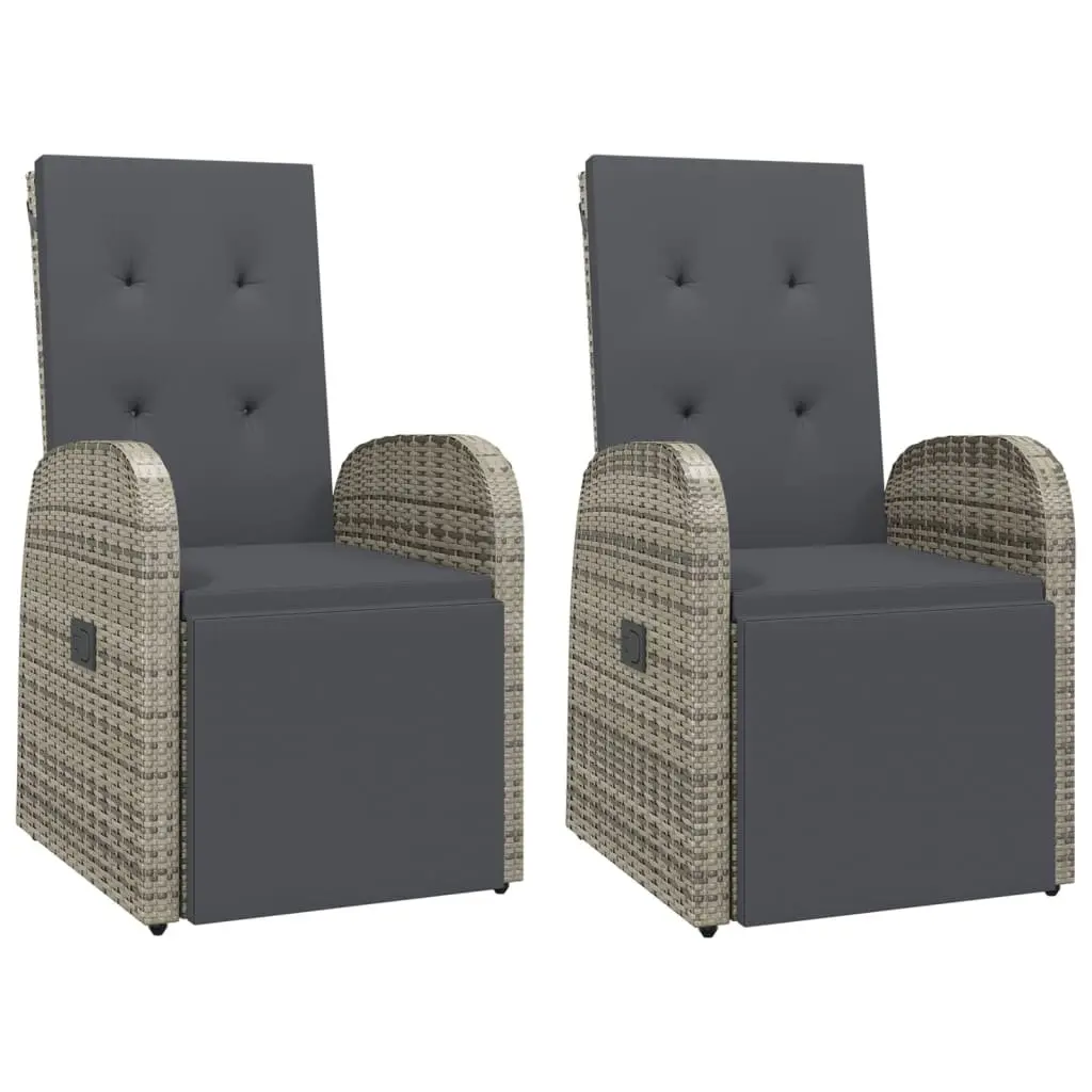 3 Piece Garden Dining Set with Reclining Chairs