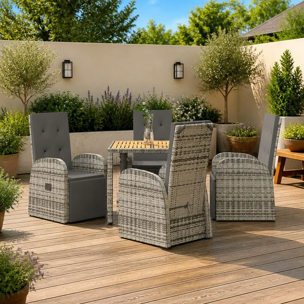 5 Piece Outdoor Dining Set with Cushions