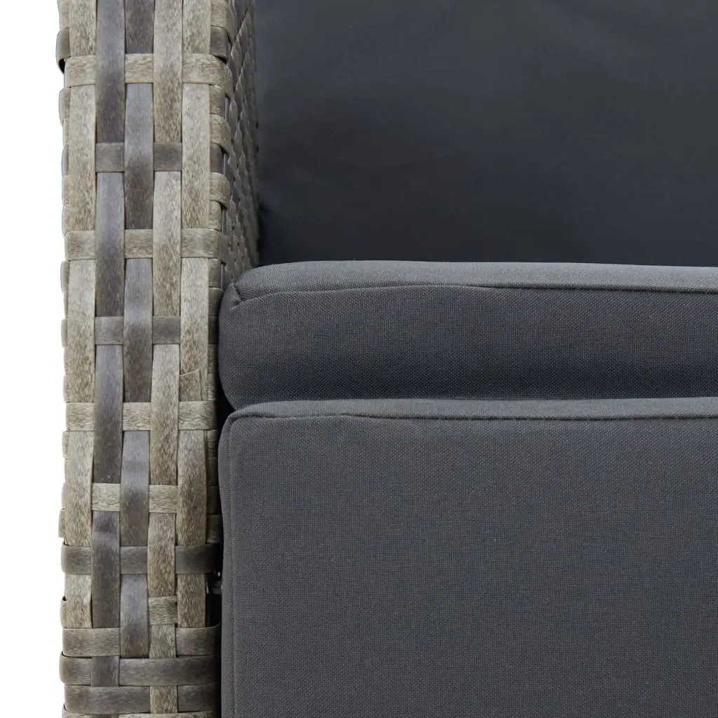 9 Piece Garden Dining Set with Grey Cushions