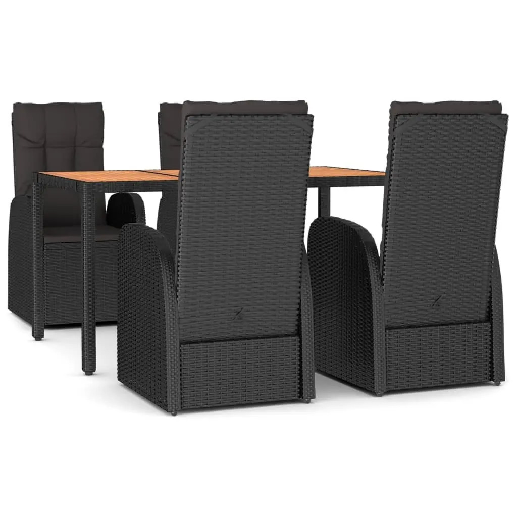 5 Piece Outdoor Dining Set with Reclining Chairs