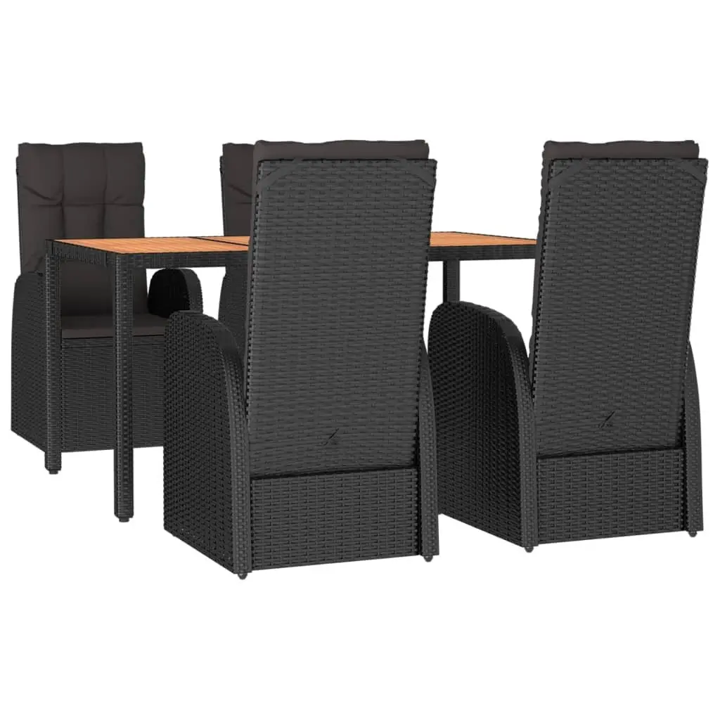 5 Piece Outdoor Dining Set with Reclining Chairs