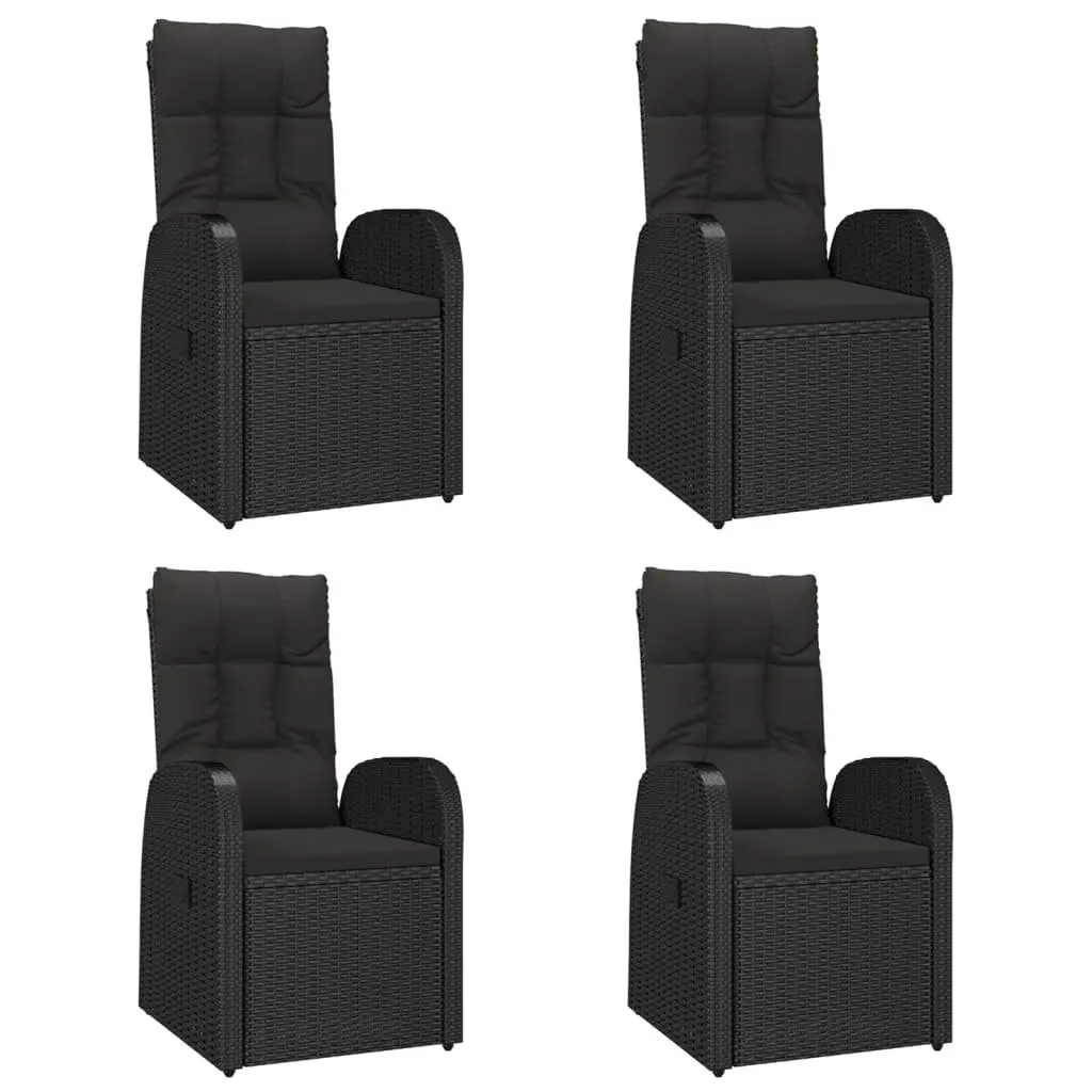 5 Piece Outdoor Dining Set with Reclining Chairs