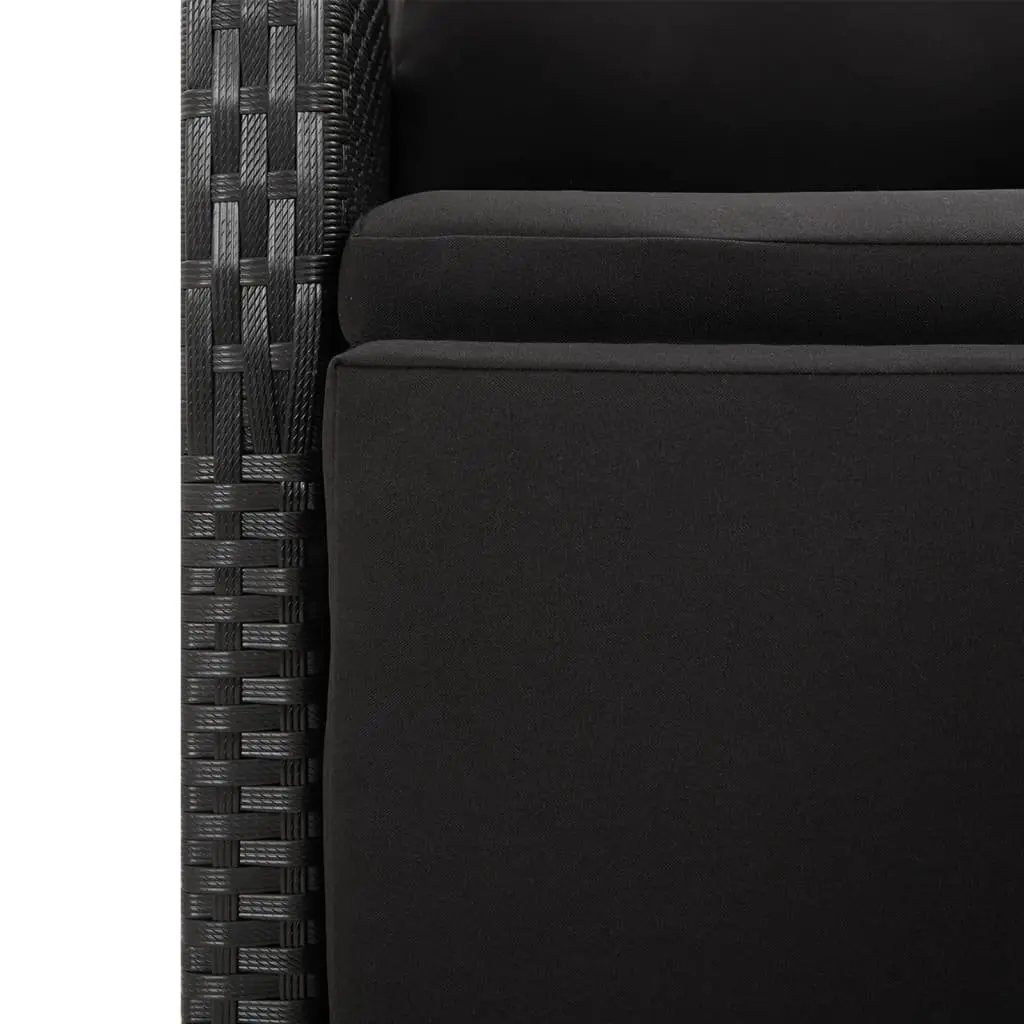 5 Piece Black Poly Rattan Outdoor Dining Set