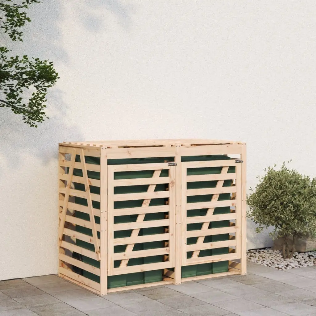 Double Wheelie Bin Storage Shed in Brown