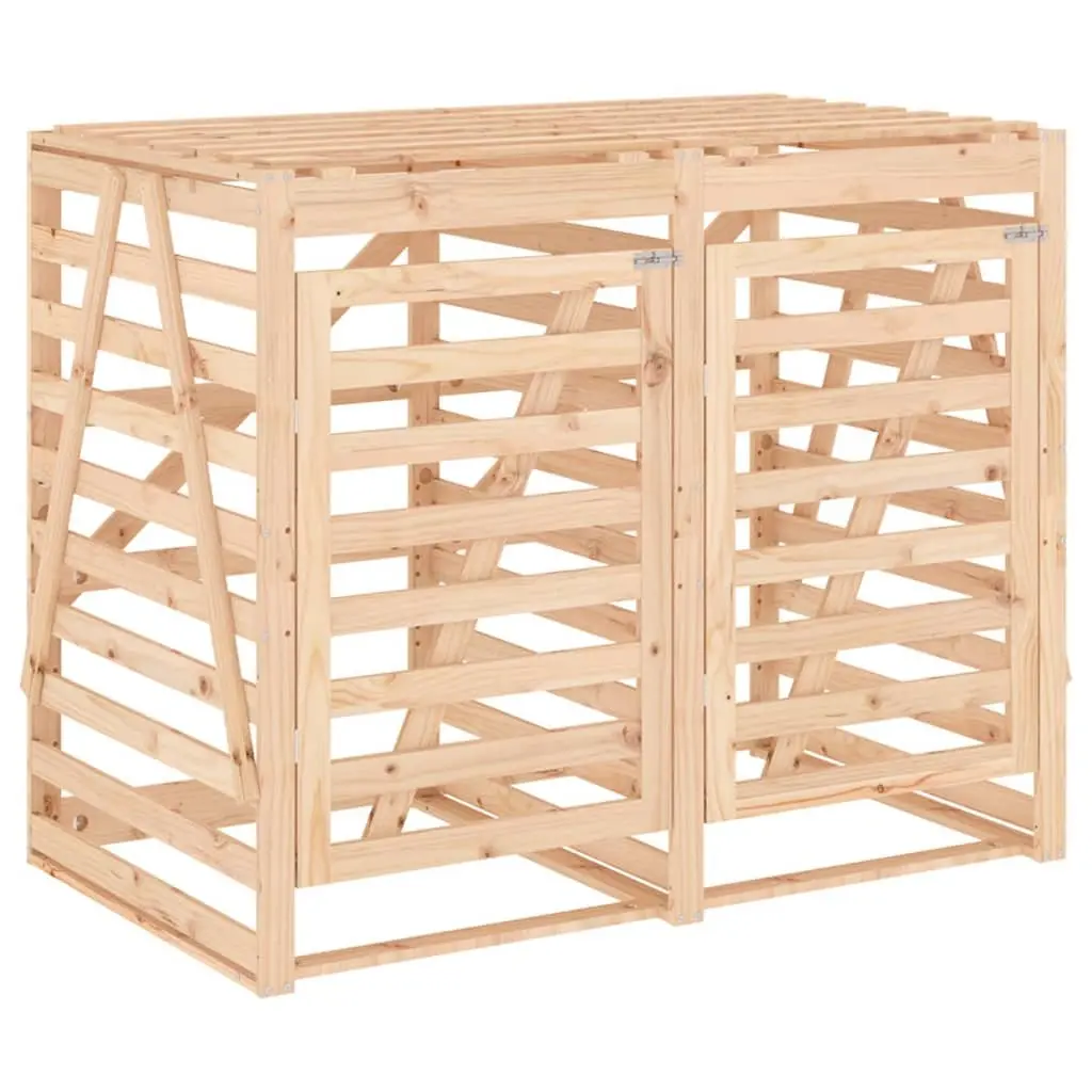 Double Wheelie Bin Storage Shed in Brown