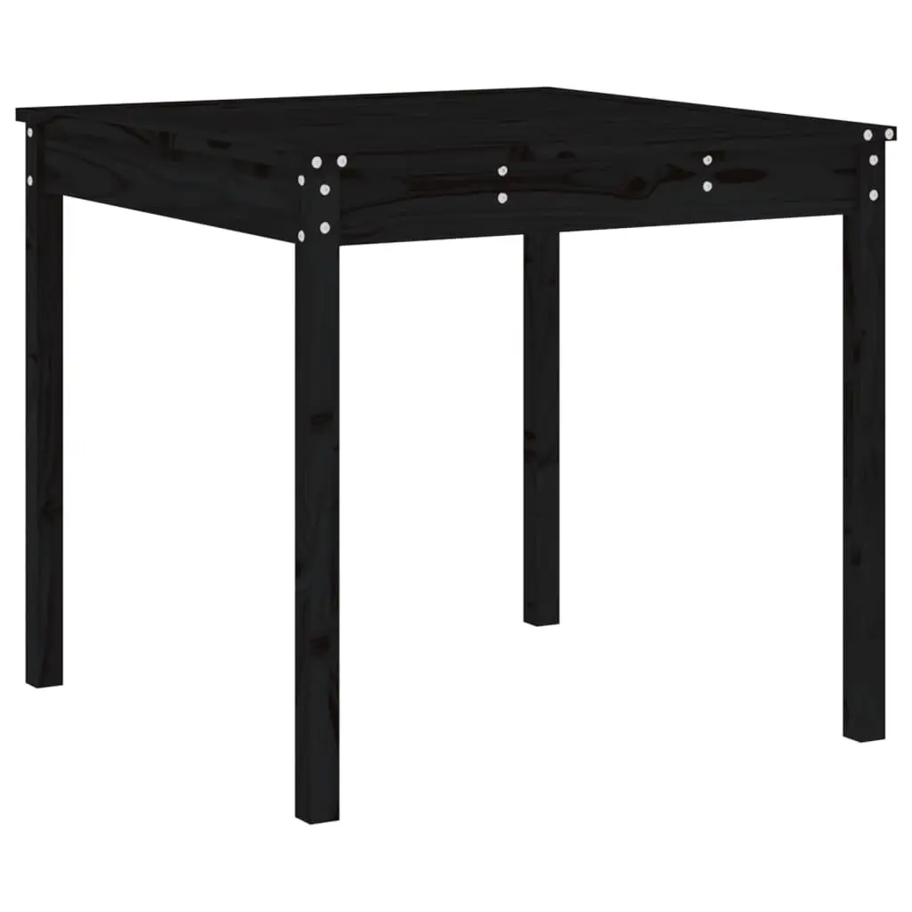Garden Bistro Set Solid Pine Wood 3 Piece Outdoor Furniture Black Table Stools
