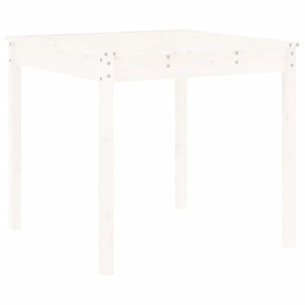 5 Piece White Patio Dining Set in Solid Pine Wood