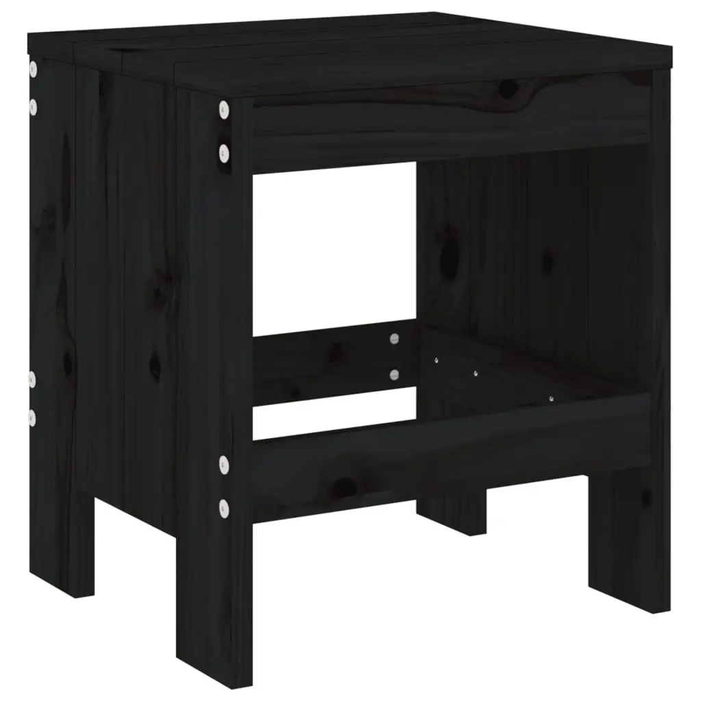 5 Piece Black Pine Wood Outdoor Dining Set