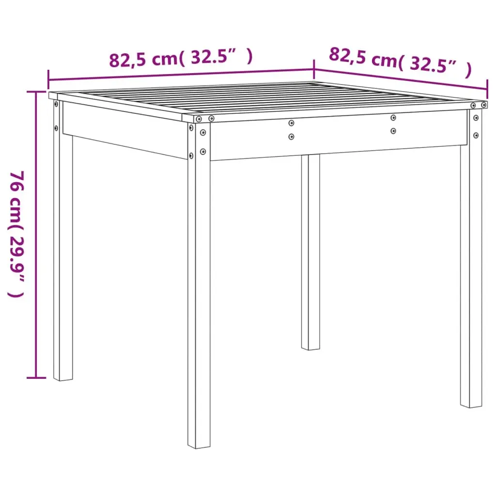 5 Piece Black Pine Wood Outdoor Dining Set