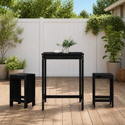 Premium Black Wood Garden Bar Set for Outdoor Relaxation