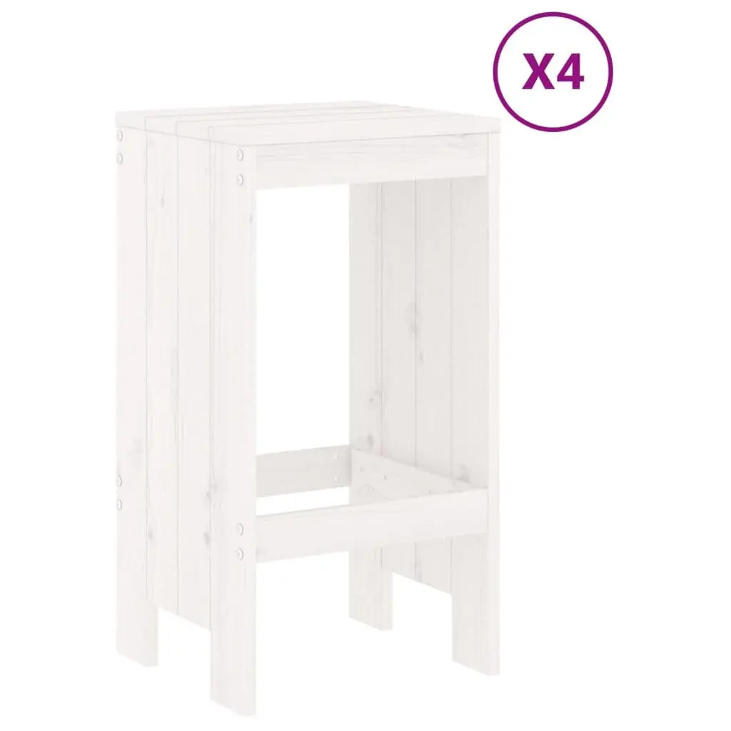 5 Piece White Wood Garden Bar Set