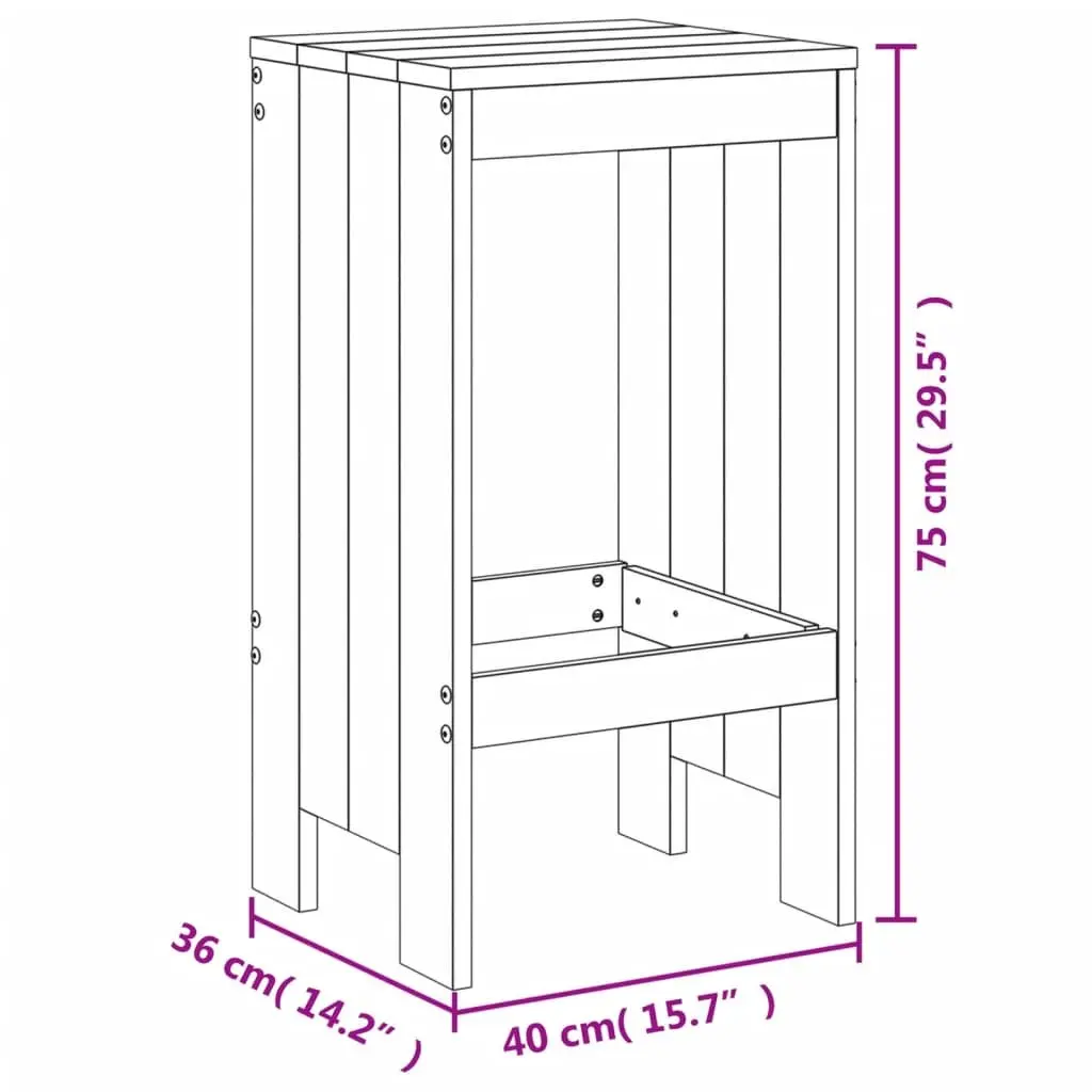 5 Piece White Wood Garden Bar Set