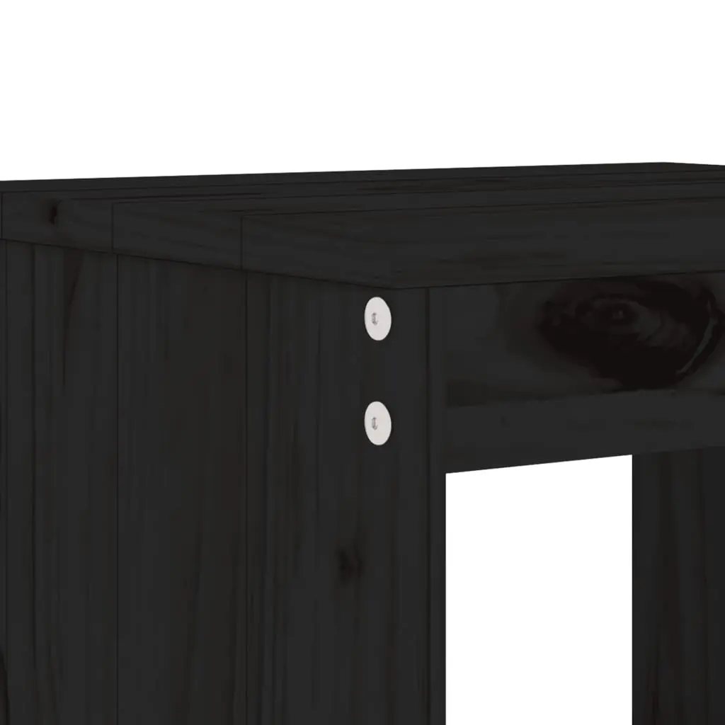 Garden Bar Set Solid Pine Wood 5 Piece Outdoor Patio Furniture Black