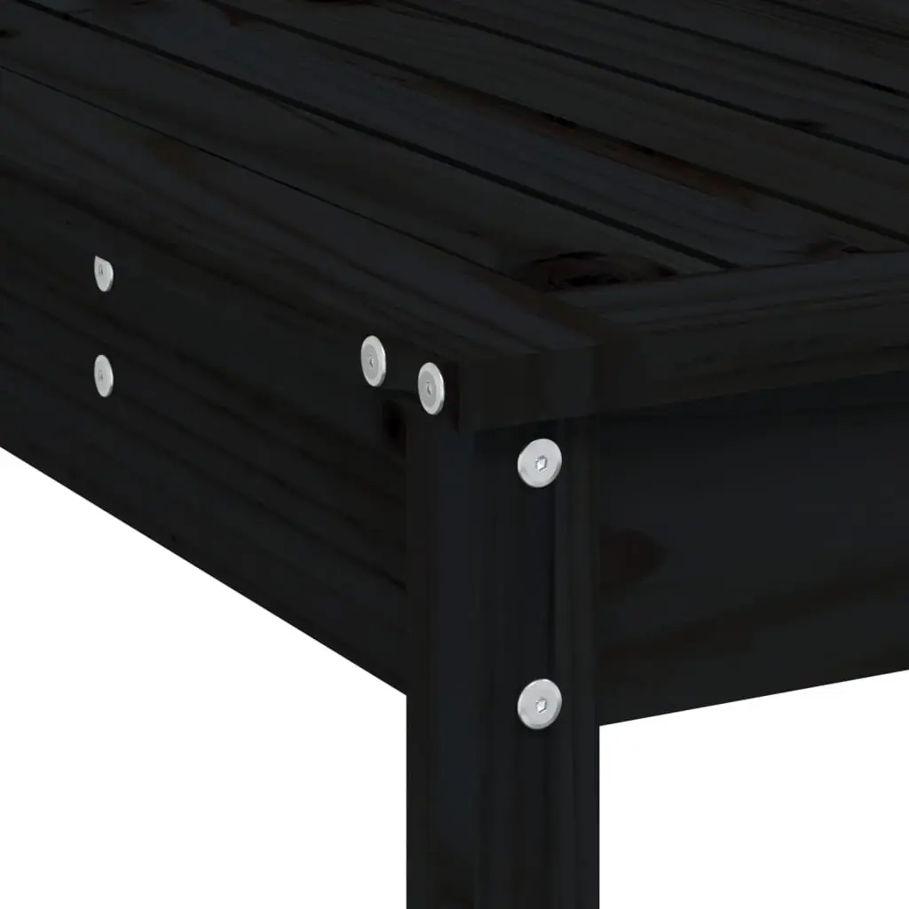 Garden Bar Set Solid Pine Wood 5 Piece Outdoor Patio Furniture Black