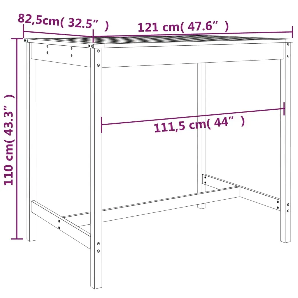 White Wood 5 Piece Garden Bar Set for Outdoor Spaces