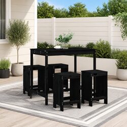 Stylish 5-Piece Wooden Garden Bar Set for Outdoor Enjoyment