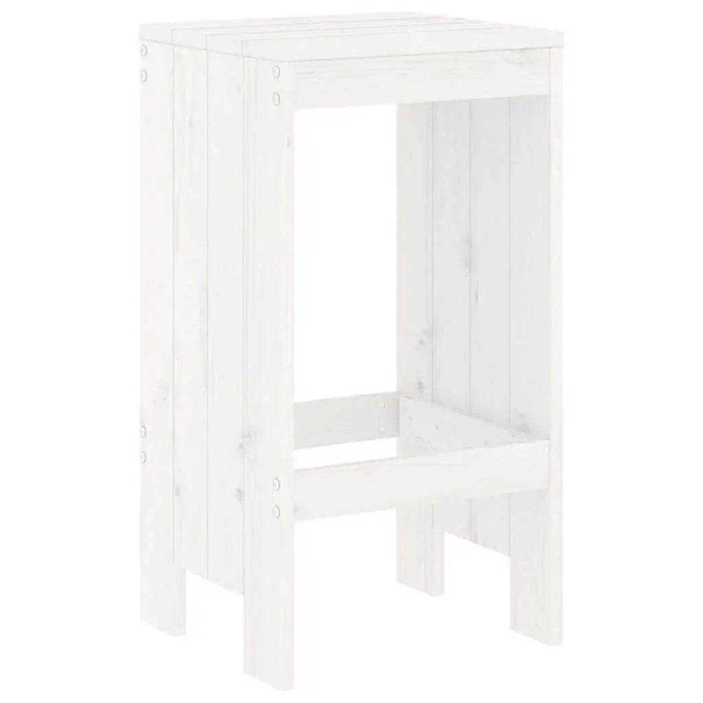 Solid Wood 7-Piece Garden Bar Set in White