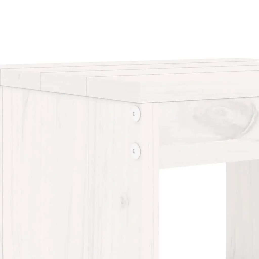Solid Wood 7-Piece Garden Bar Set in White