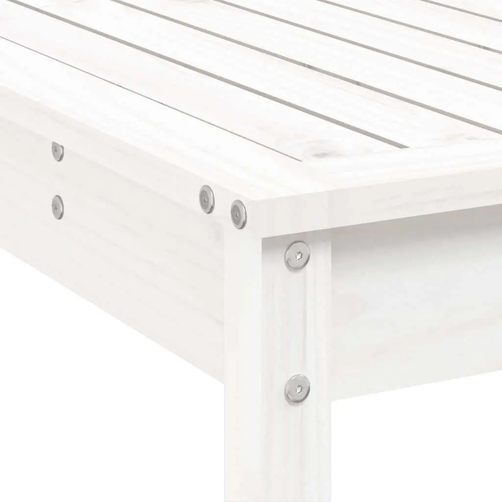 Solid Wood 7-Piece Garden Bar Set in White