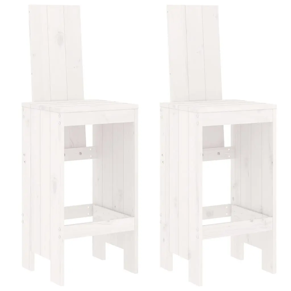 3 Piece Garden Bar Set in White Solid Pine