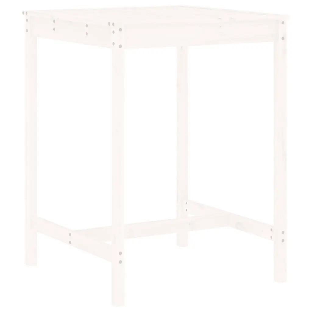 3 Piece Garden Bar Set in White Solid Pine