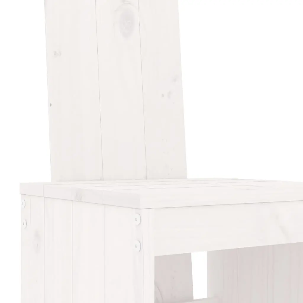 3 Piece Garden Bar Set in White Solid Pine