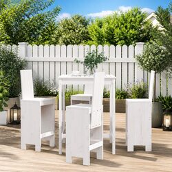 Premium 5 Piece Wooden Garden Bar Set for Outdoors