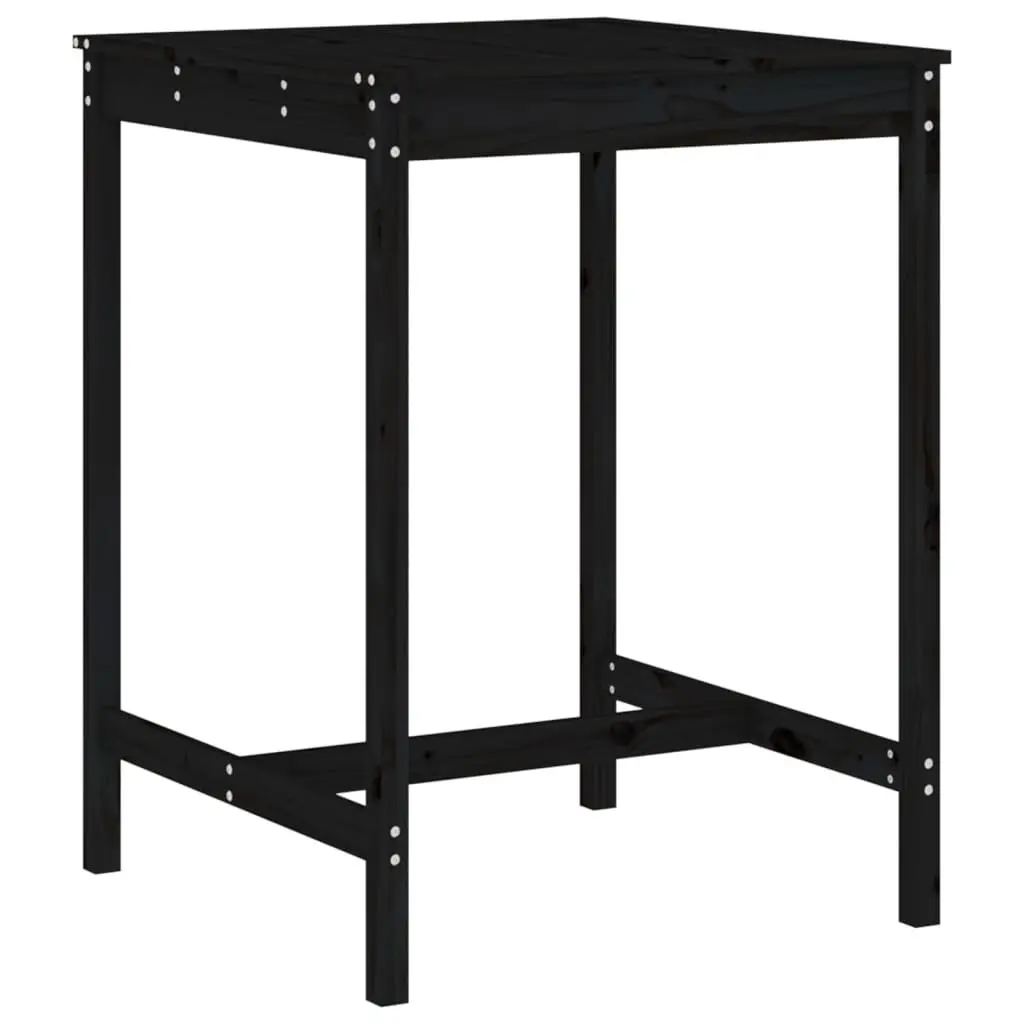 5-Piece Black Pine Garden Bar Set for Outdoor Use
