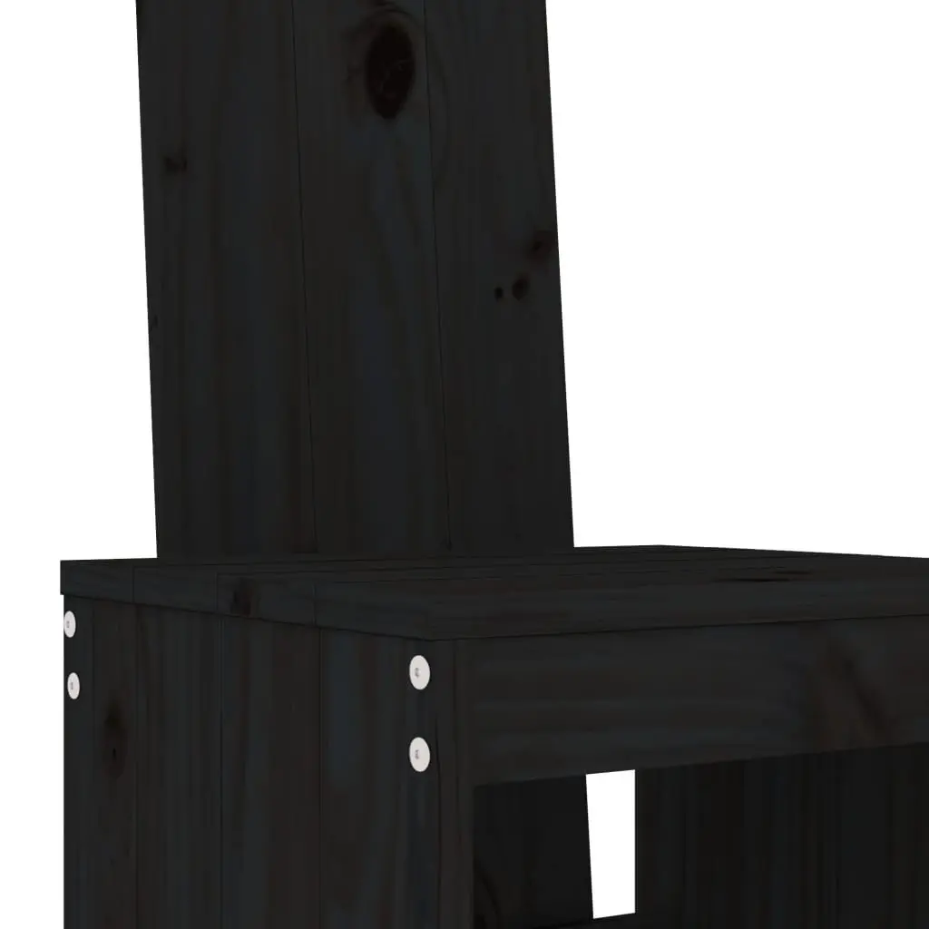 5-Piece Black Pine Garden Bar Set for Outdoor Use
