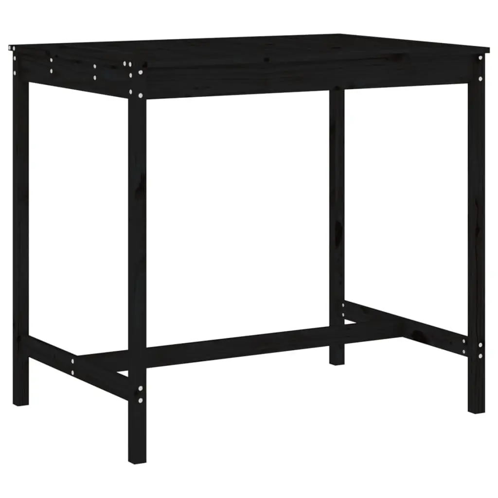 5 Piece Black Outdoor Bar Set with Solid Pine Wood