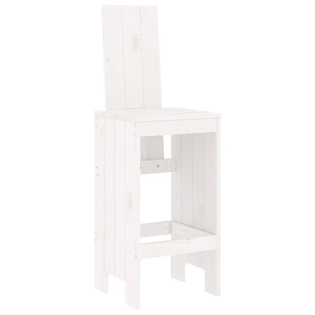 Garden Bar Set Solid Pine Wood 7 Piece White Outdoor Furniture