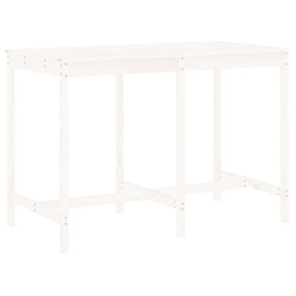 Garden Bar Set Solid Pine Wood 7 Piece White Outdoor Furniture