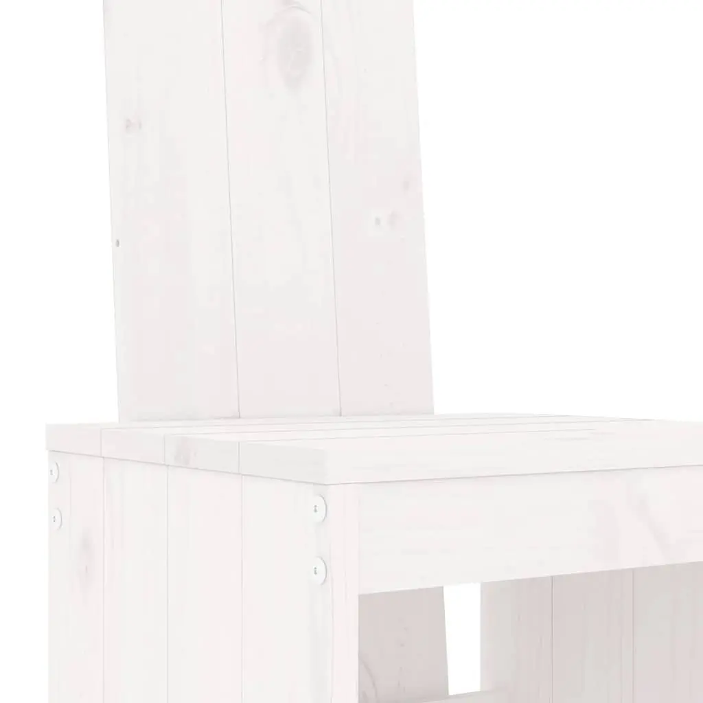 Garden Bar Set Solid Pine Wood 7 Piece White Outdoor Furniture