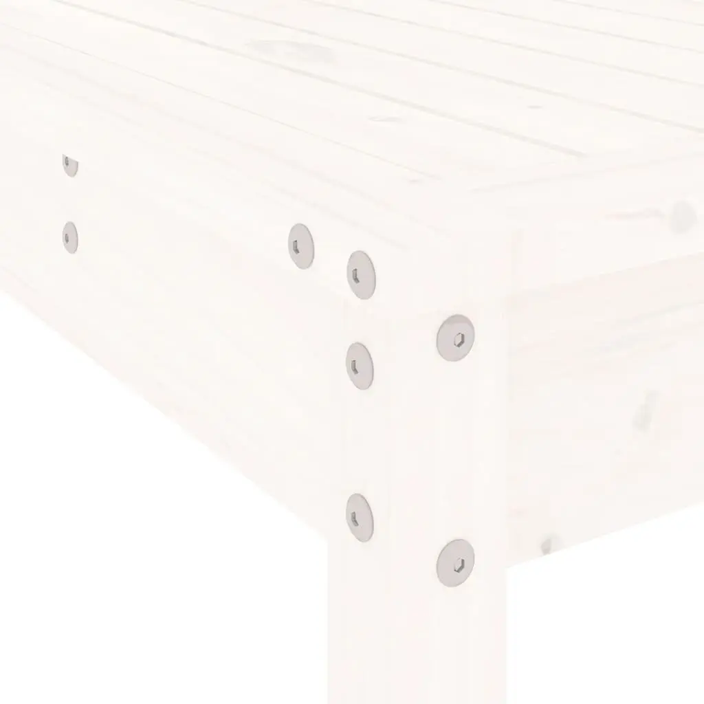 Garden Bar Set Solid Pine Wood 7 Piece White Outdoor Furniture