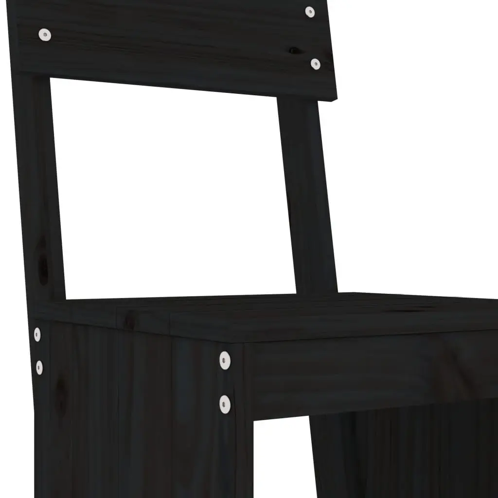 3 Piece Garden Bar Set in Black Solid Pine