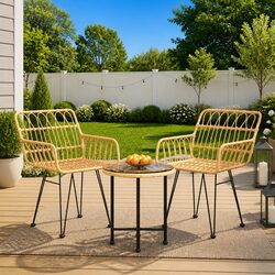 3-Piece Garden Dining Set with Durable Poly Rattan
